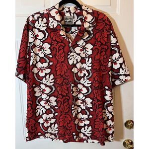 Steve and Barrys Hawaiian Classic S/S Shirt Size‎ XL Red Floral